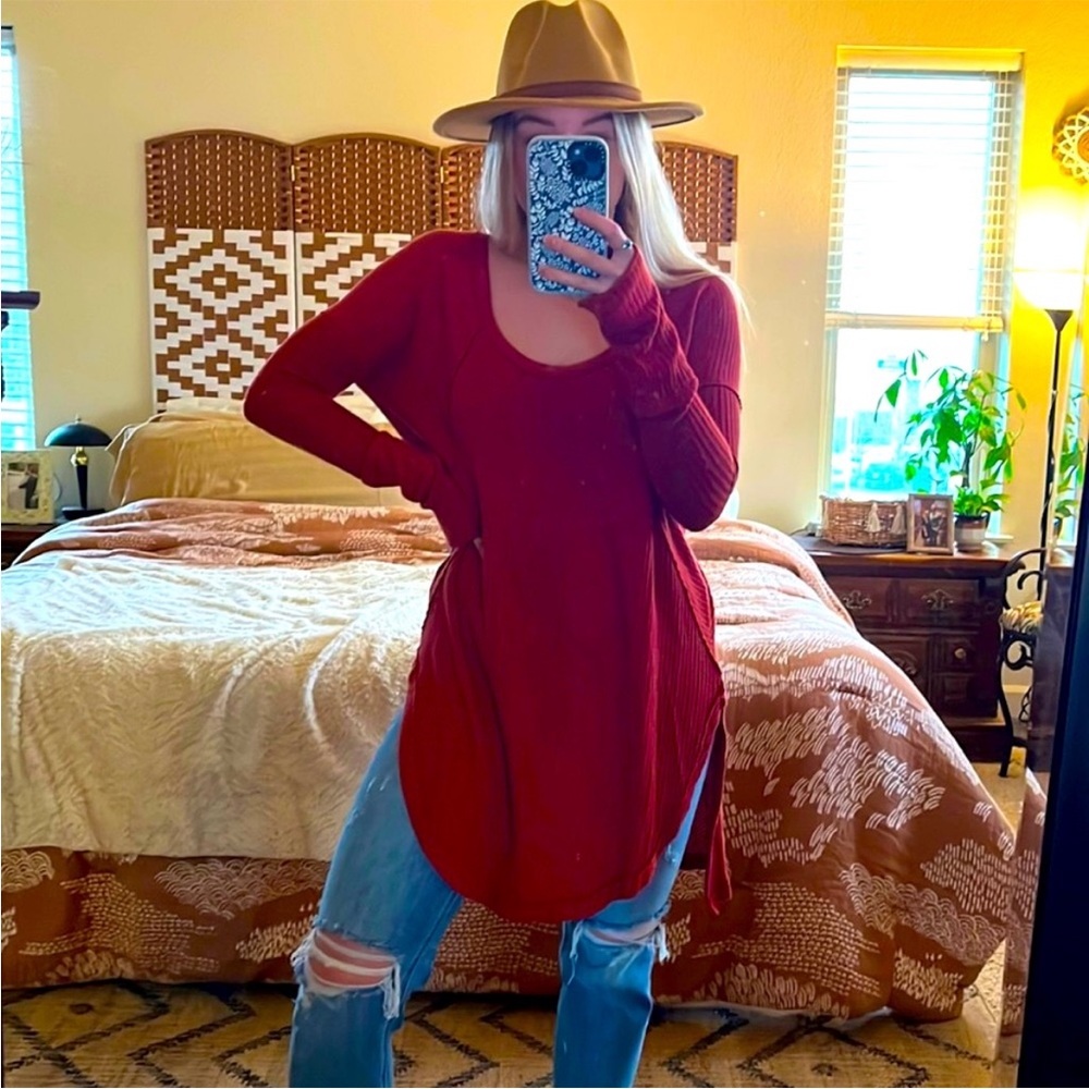 Waffle-Knit Tunic